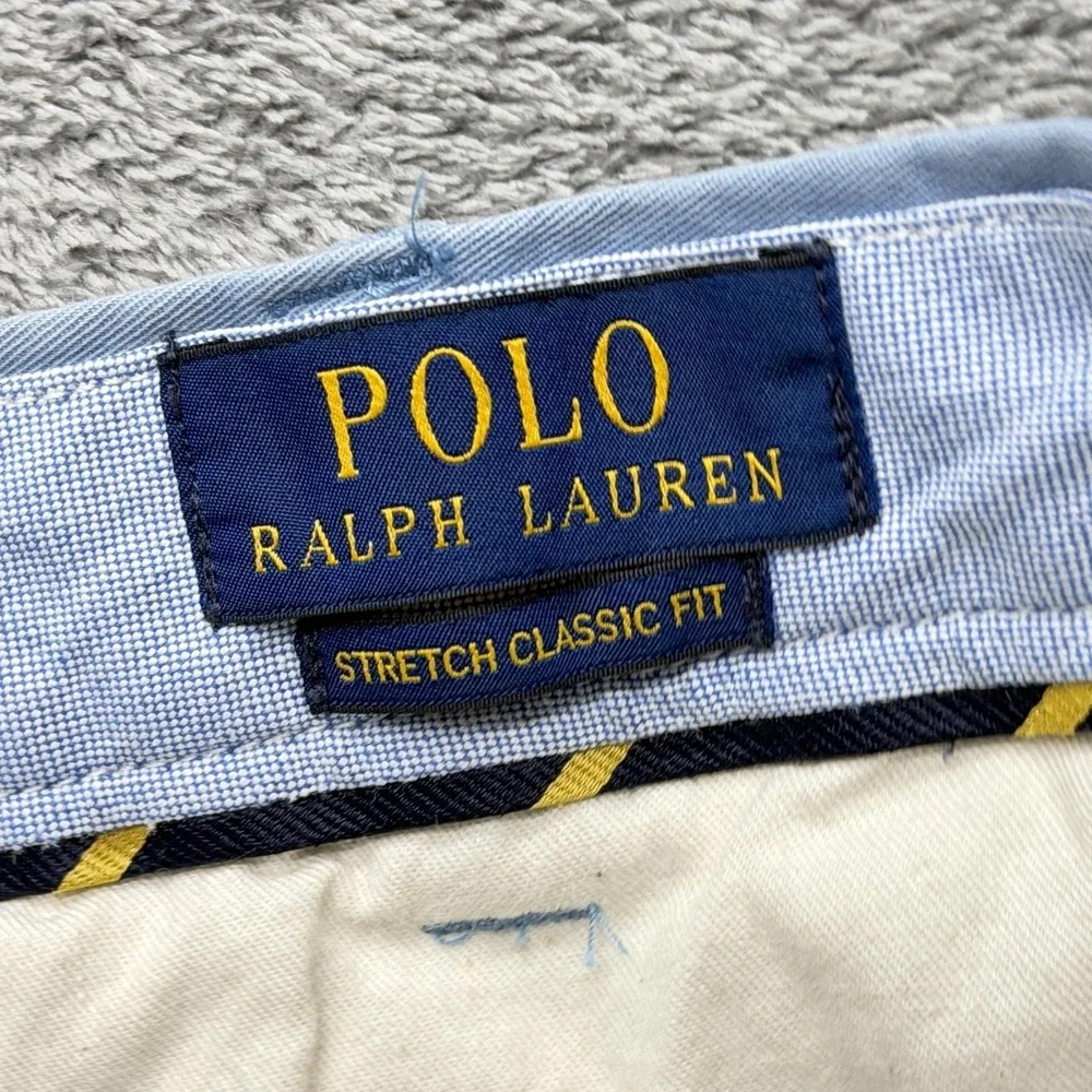 Polo Ralph Lauren Shorts Mens 40 Blue Chino Stretch Pockets 9 Inseam Classic Fit